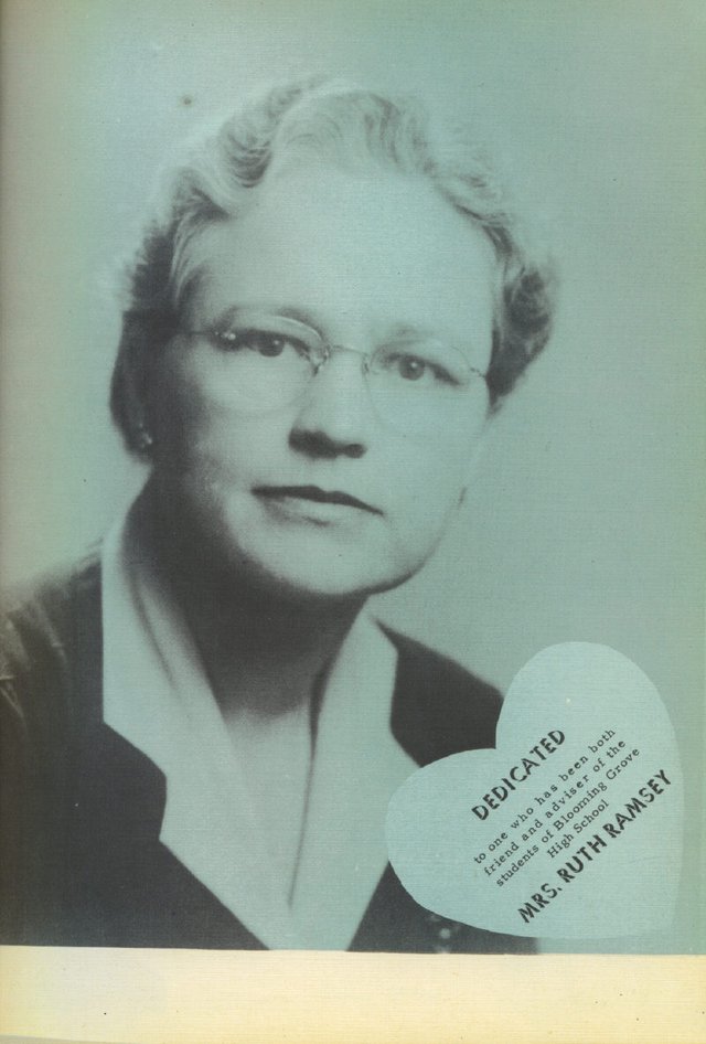 Ruth Ramsey's portrait as it appeared in the 1948 Monarch yearbook dedication