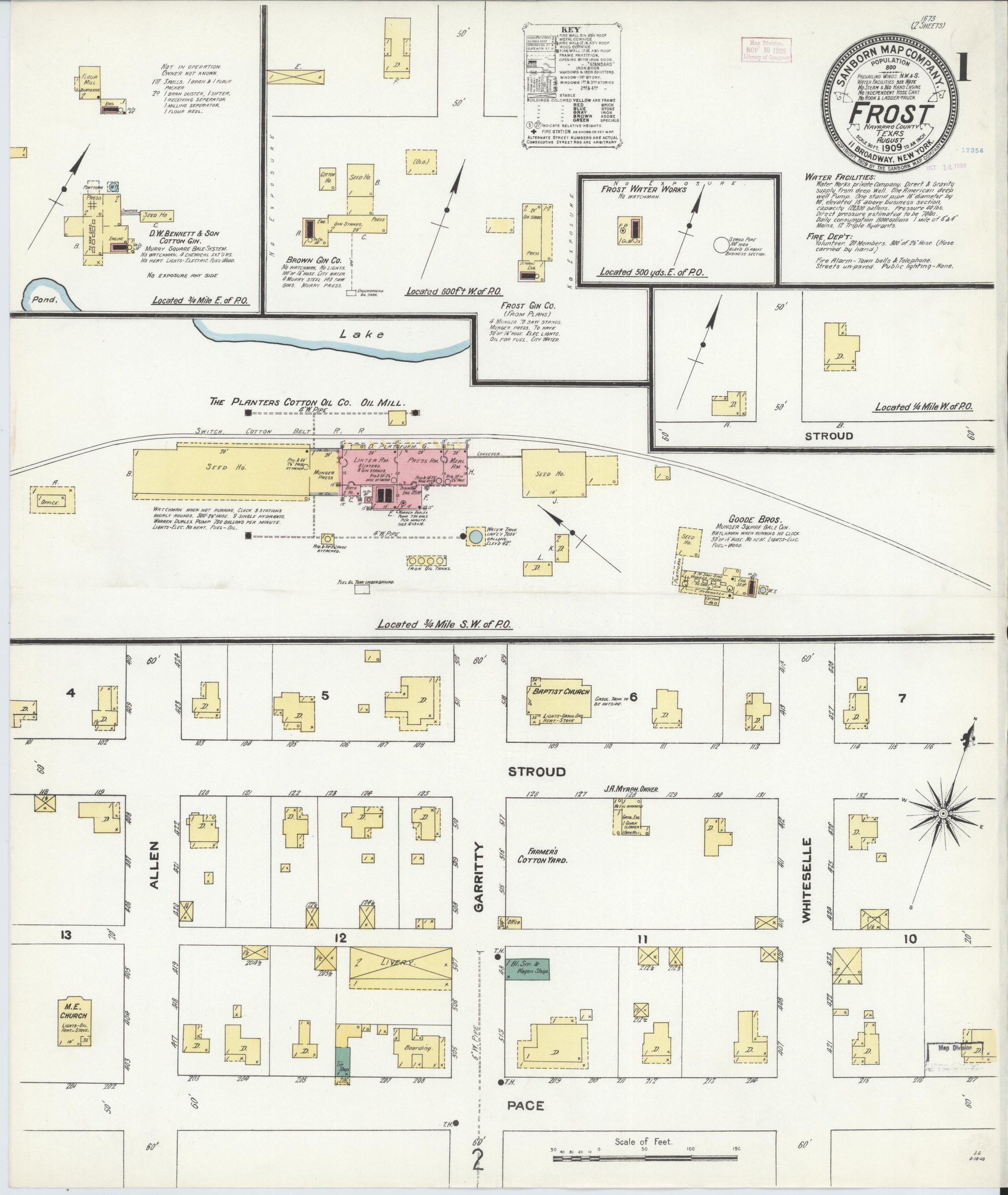 Frost Sanborn map, 1909, sheet 1 of 2