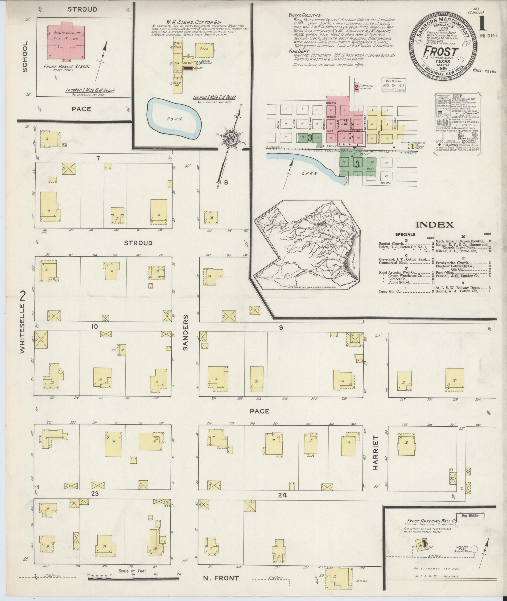 Frost Sanborn map, 1915, sheet 1 of 3